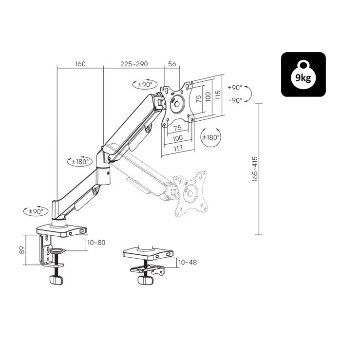 BLOW UCHWYT TV LCD HQ 17"-32" DO BIURKA Z PRZEGUBEM