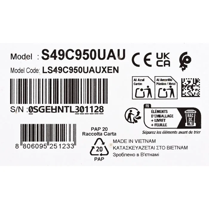 MONITOR SAMSUNG S9 S95UC LED 49" LS49C950UAUXEN