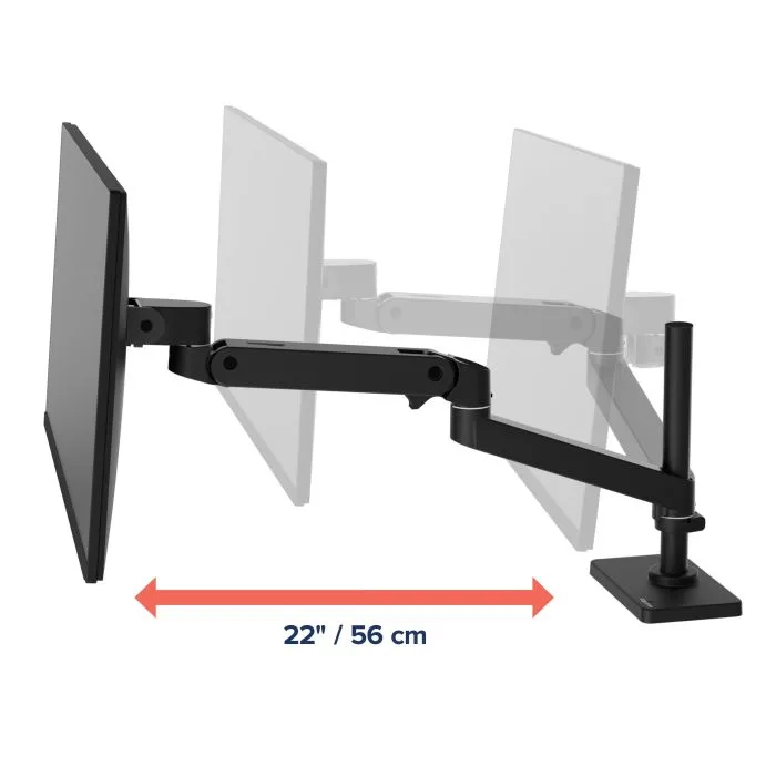 Ergotron - LX PRO Tall Pole Desk Monitor Arm - uchwyt biurkowy na jeden monitor z wysokim punktem montażowym (czarny)