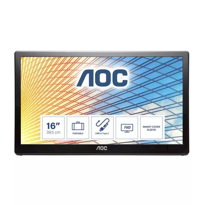Monitor przenośny AOC E1659FWU 15,6″ — USB, 1366 × 768