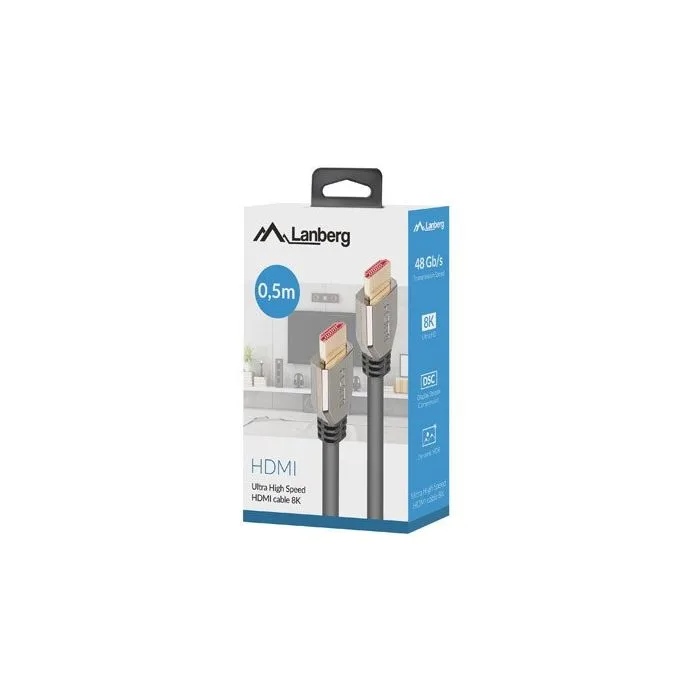 LANBERG KABEL HDMI M/M V2.1 0.5M 8K 60HZ CA-HDMI-30CU-0005-BK