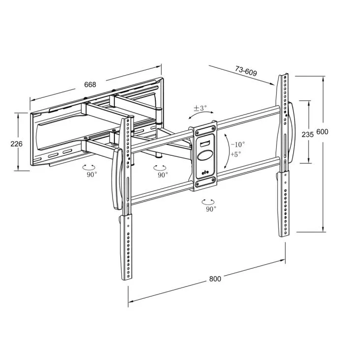 MONTIS UCHWYT DO TELEWIZORA 37"-105" MAX-75KG MT162 DENALI / CZARNY BIG SCREEN TV.