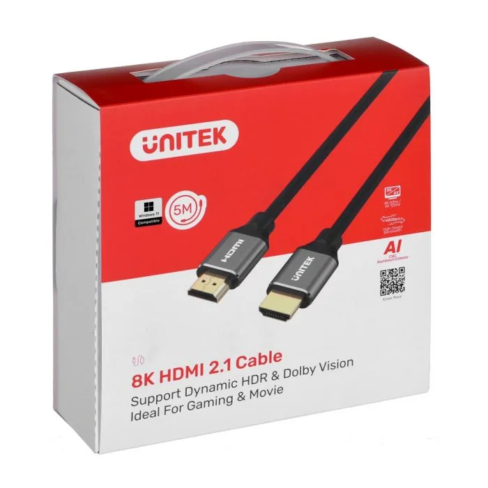 UNITEK KABEL HDMI 2.1, 8K 60HZ, 4K 120HZ, 5M,C140W