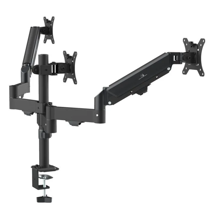 MACLEAN UCHWYT NA 3 MONITORY, SPRĘŻYNA GAZOWA, 17"-27", 2-8KG, CZARNY MC-137