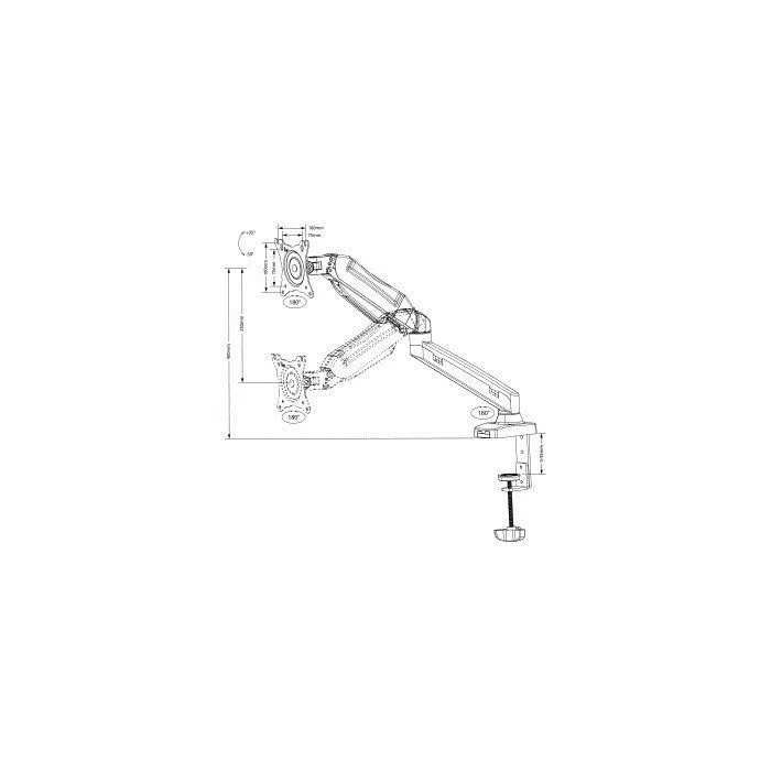 Uchwyt biurkowy do monitora Maclean MC-860 (biurkowy; 13" - 27"; max. 8kg)