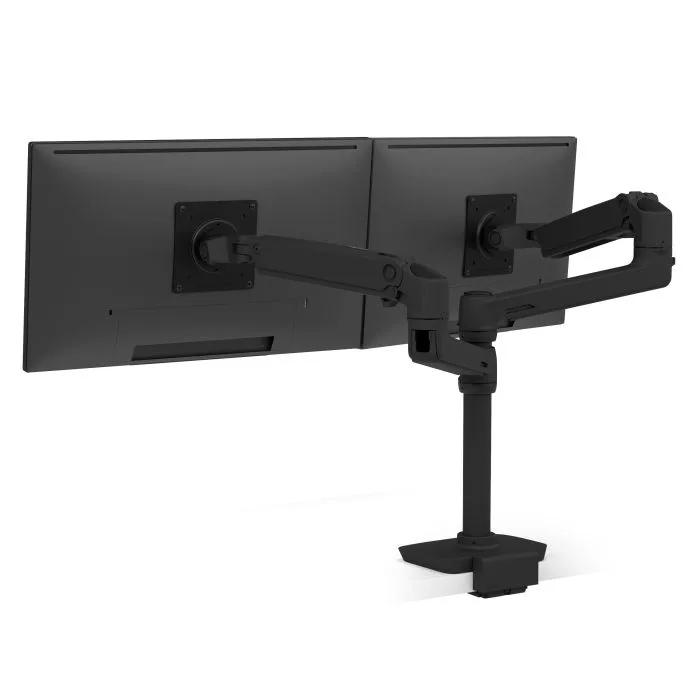 Ergotron - LX Dual Stacking Arm uchwyt na dwa monitory z niską klamrą montażową - czarny matowy