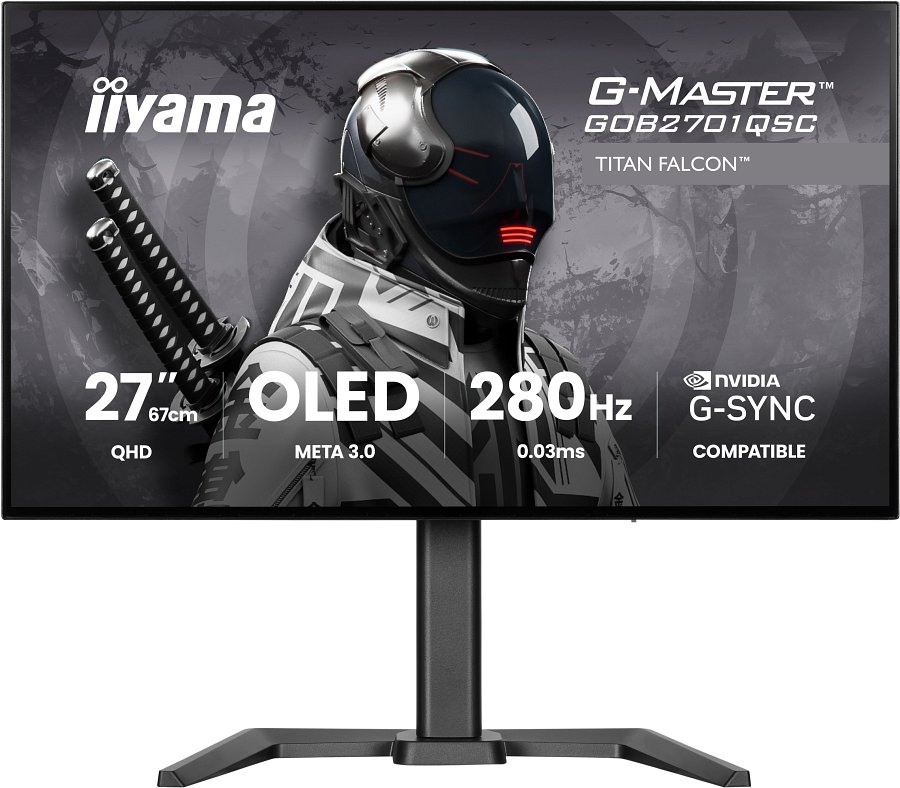 iiyama G-Master GOB2701QSC Titan Falcon z oryginalnymi oznaczeniami OLED i 280 Hz