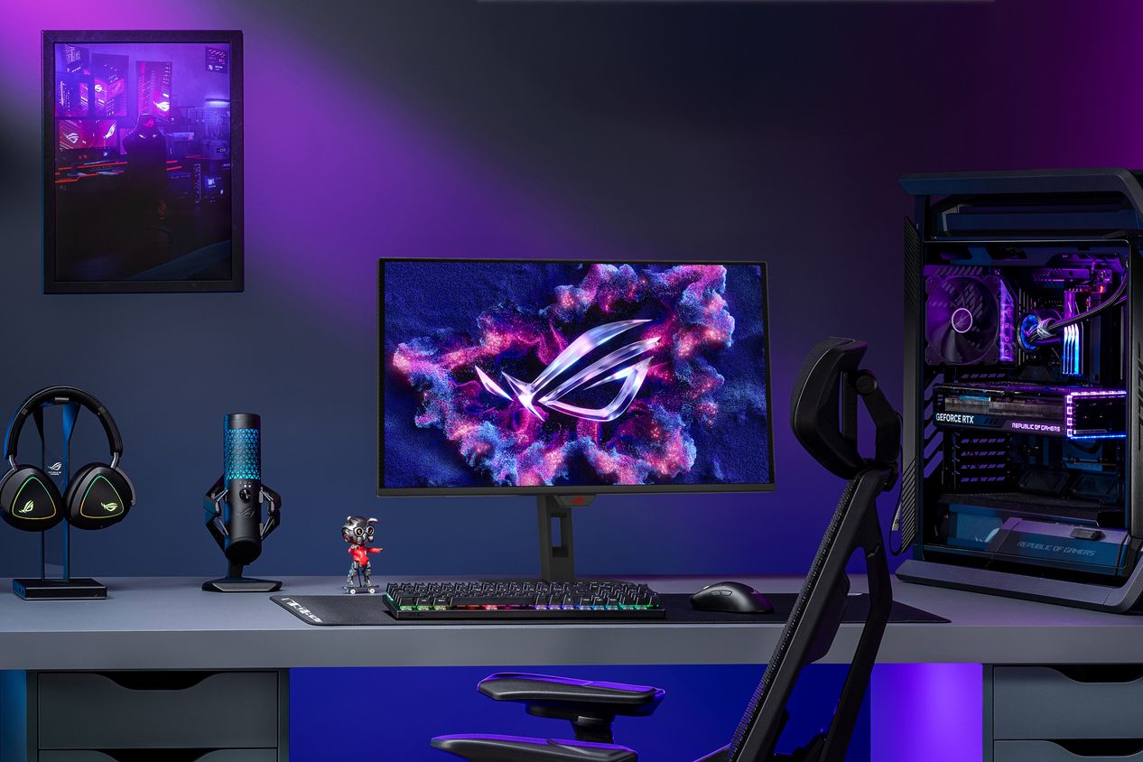 ROG Strix OLED monitor in the XG27ACDMS and XG27AQDMES launch image