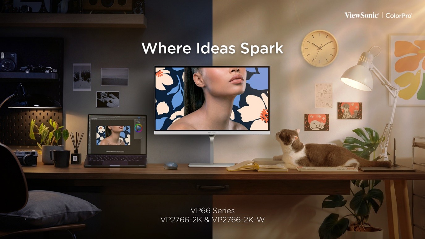 ViewSonic ColorPro VP66 monitor in a creative workspace