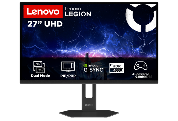 Lenovo Legion 27U-20 in the original product illustration, retaining Lenovo branding and feature labels.
