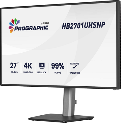 27-calowy iiyama ProGraphic HB2701UHSNP z oryginalnymi oznaczeniami 4K, IPS Black 2.0 i DCI-P3